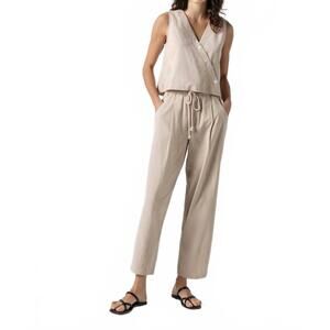 NEW LILLA P cross front sleeveless top in flax